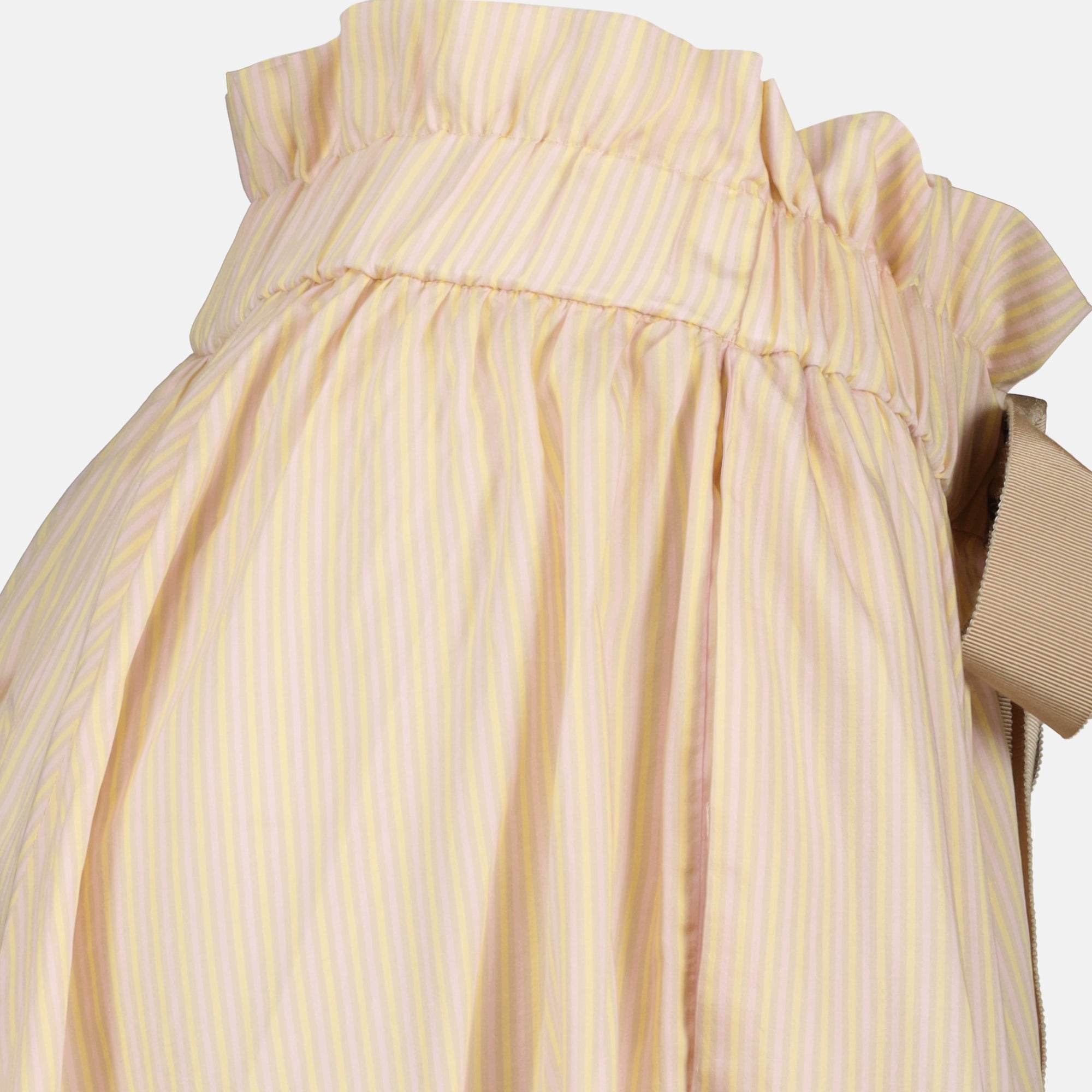 Jupes Falda Maxi de Seda Rayada Beige Patou Rose Femme