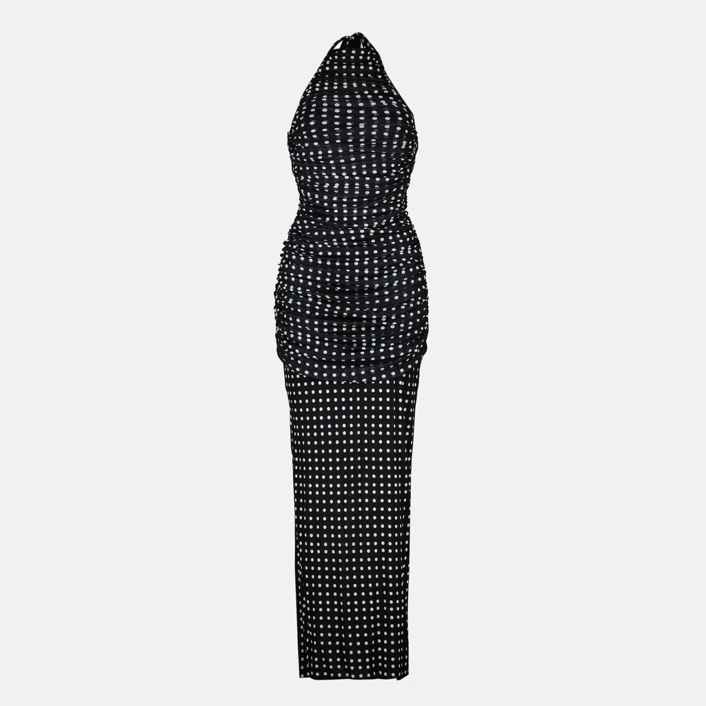 Robes Langes Polka-Dot-Kleid Patou Noir Femme