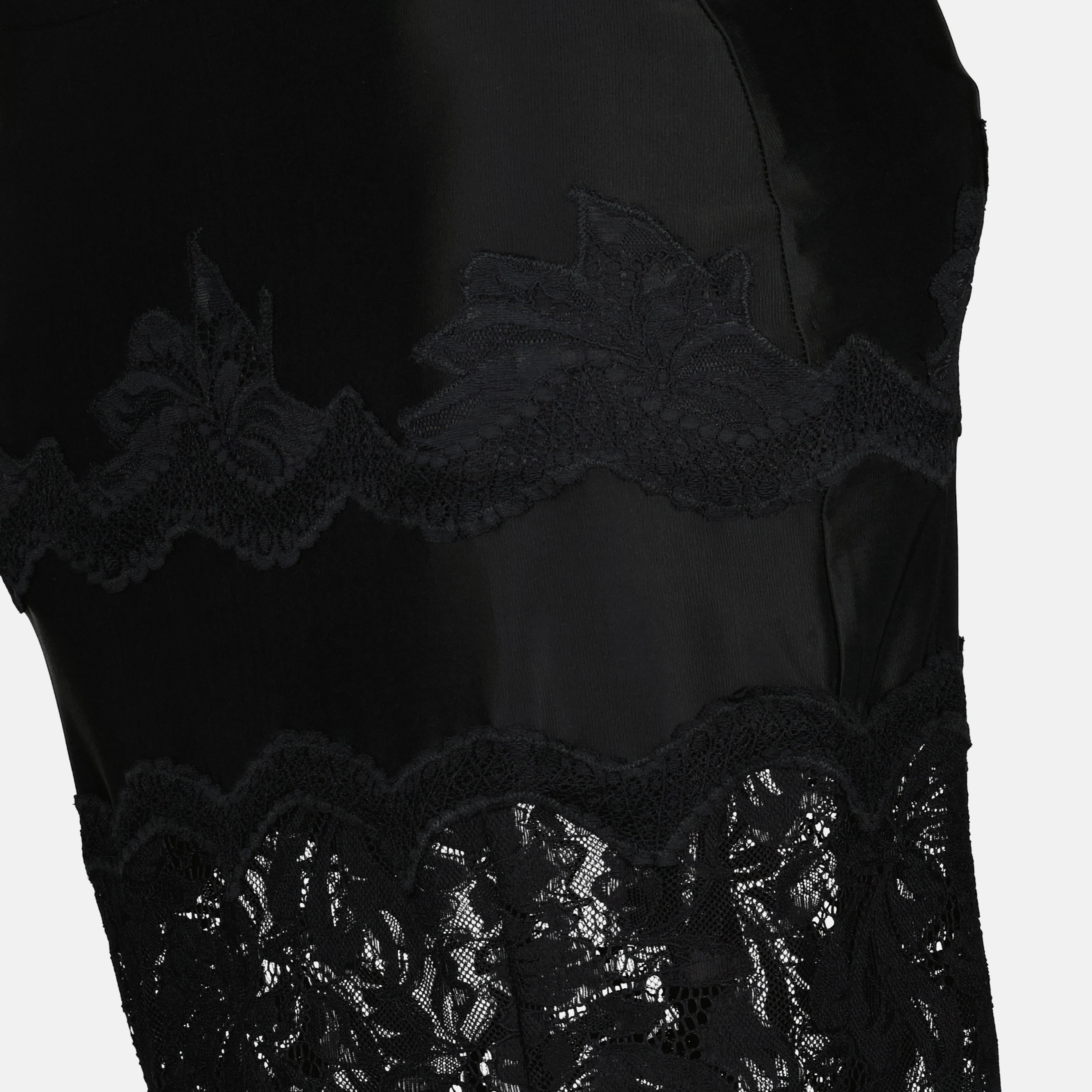 Immagine della gonna midi in jersey e pizzo nero del marchio Rabanne per donna - Stagione Primavera-Estate 2026 - Vista Dettagliata_1