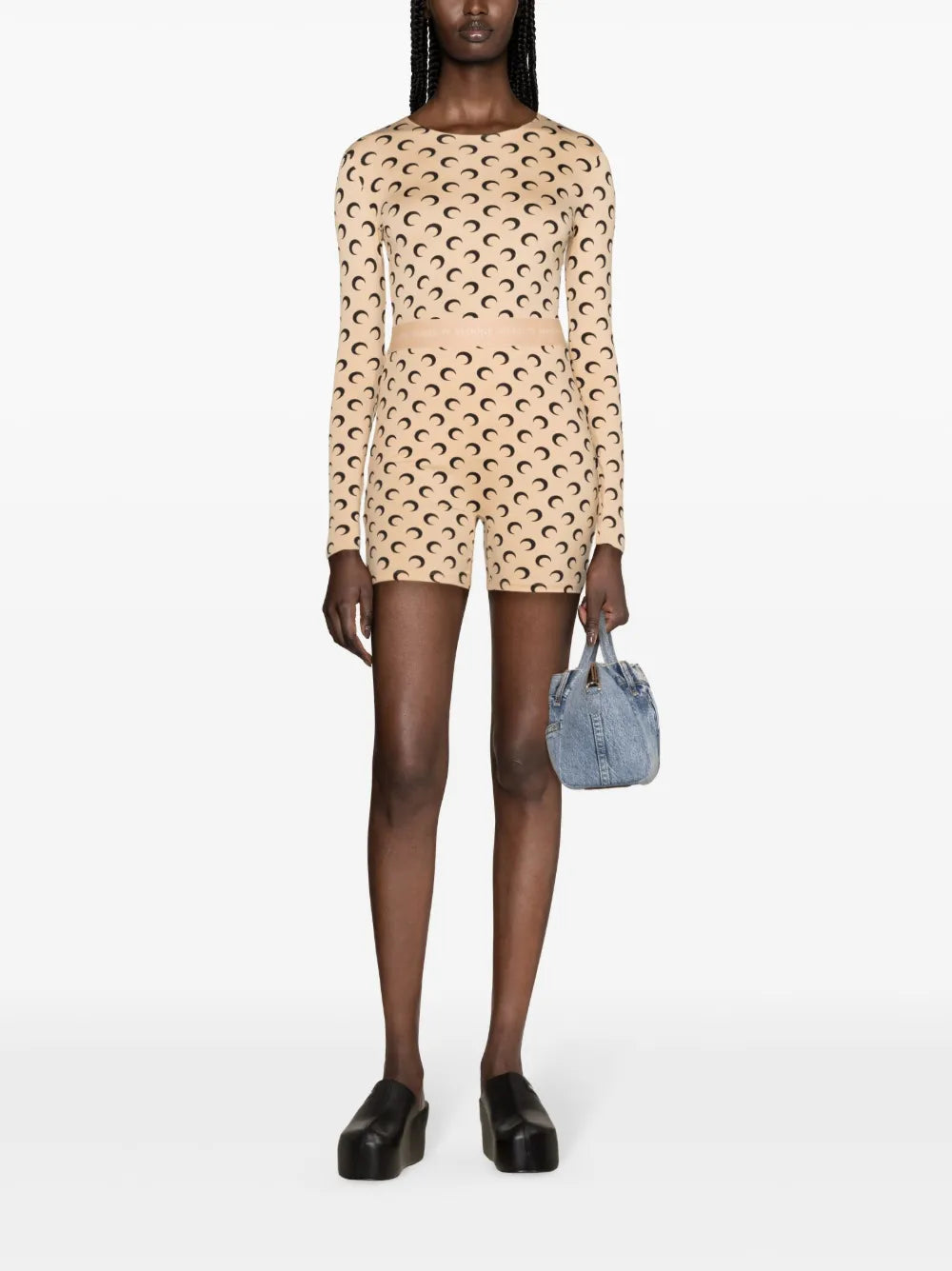 Image de l'article Short cycliste Jersey Moon de la marque Marine Serre pour Femme - Saison Automne-Hiver 2025 - Vue de Dos