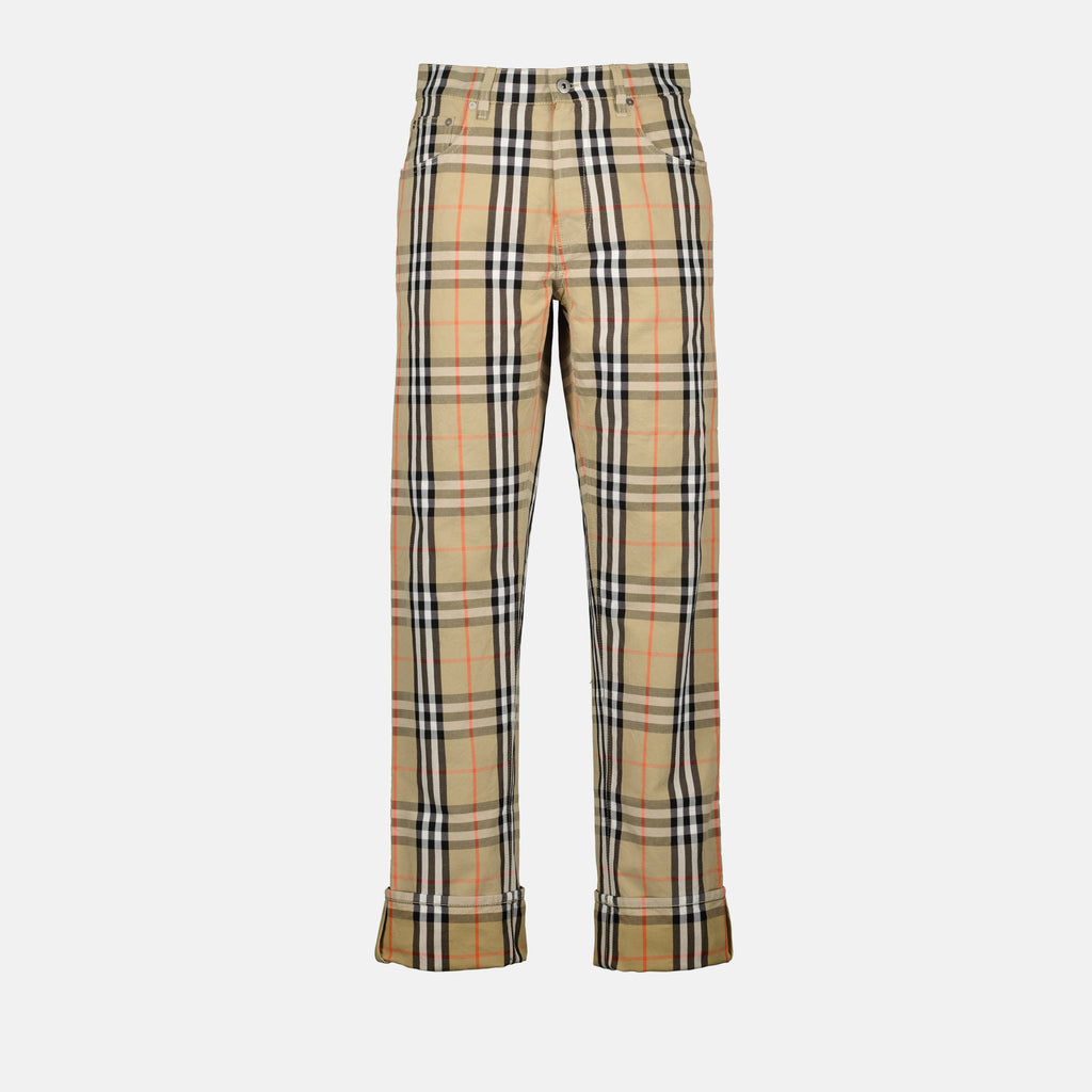 Pantalons Pantalon à carreaux Burberry Beige Homme