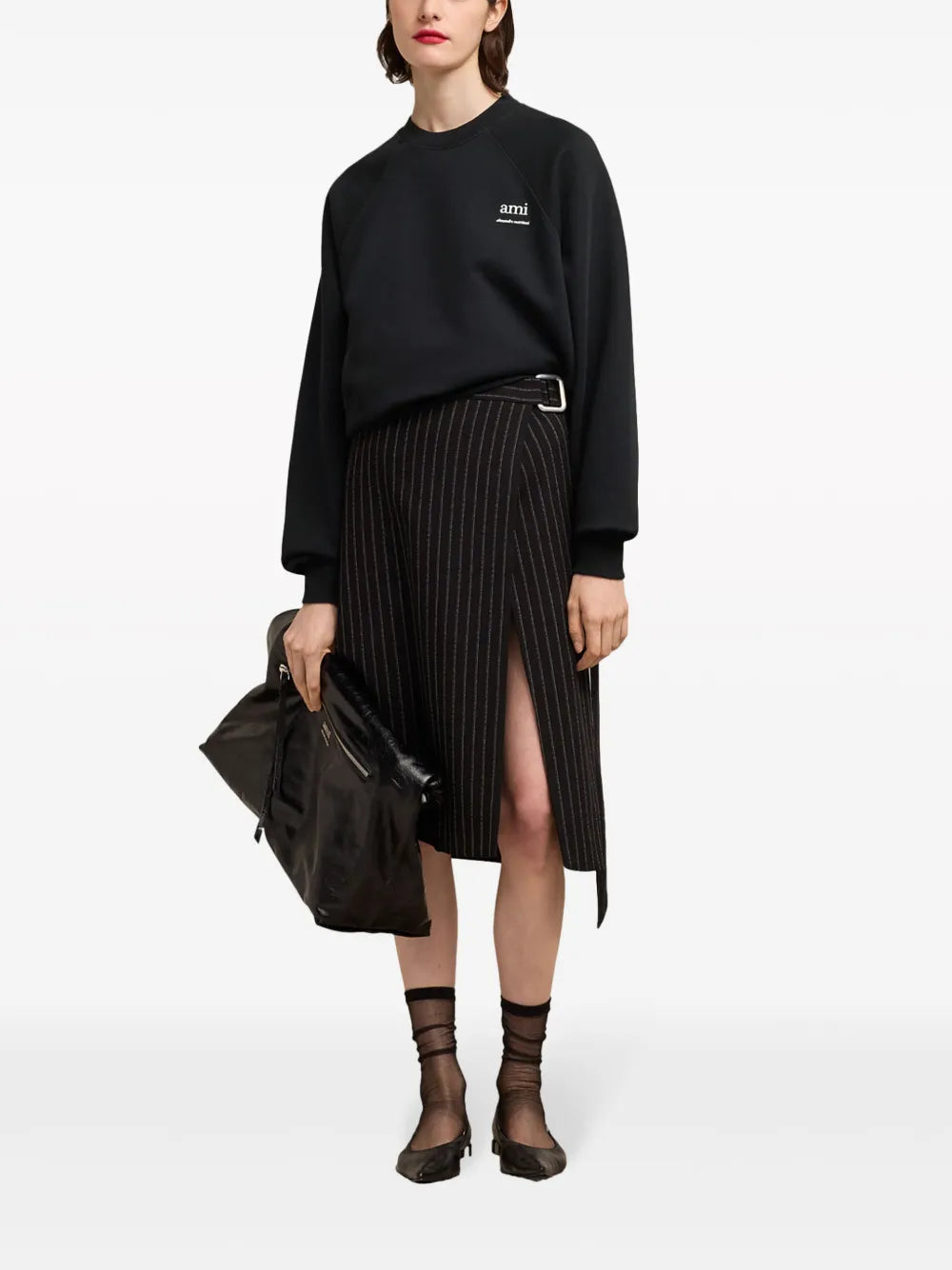 Sweatshirts Embroidered Ami Sweatshirt Ami PARIS Black Unisex