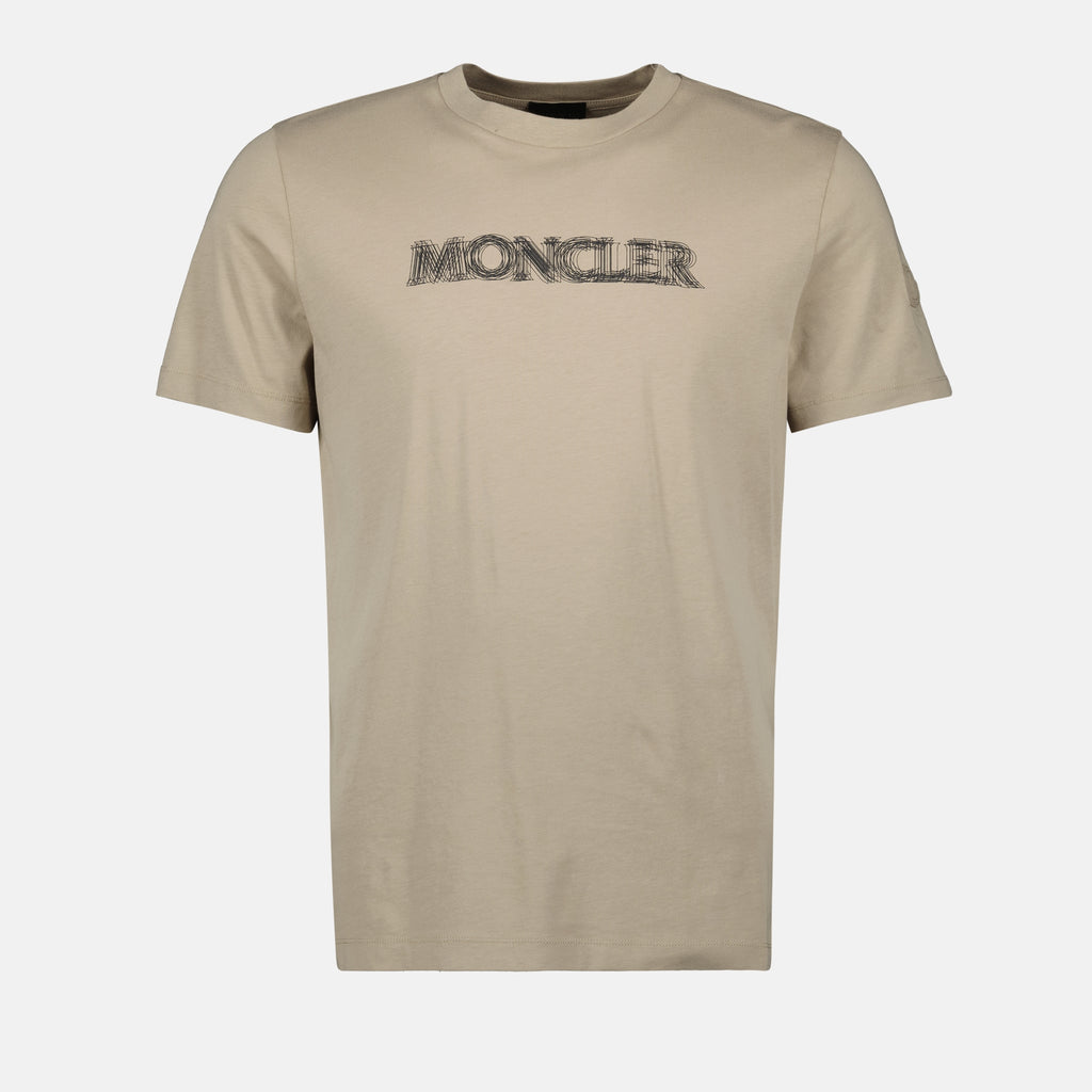 T-shirts Blurred Logo T-shirt Moncler Beige Homme