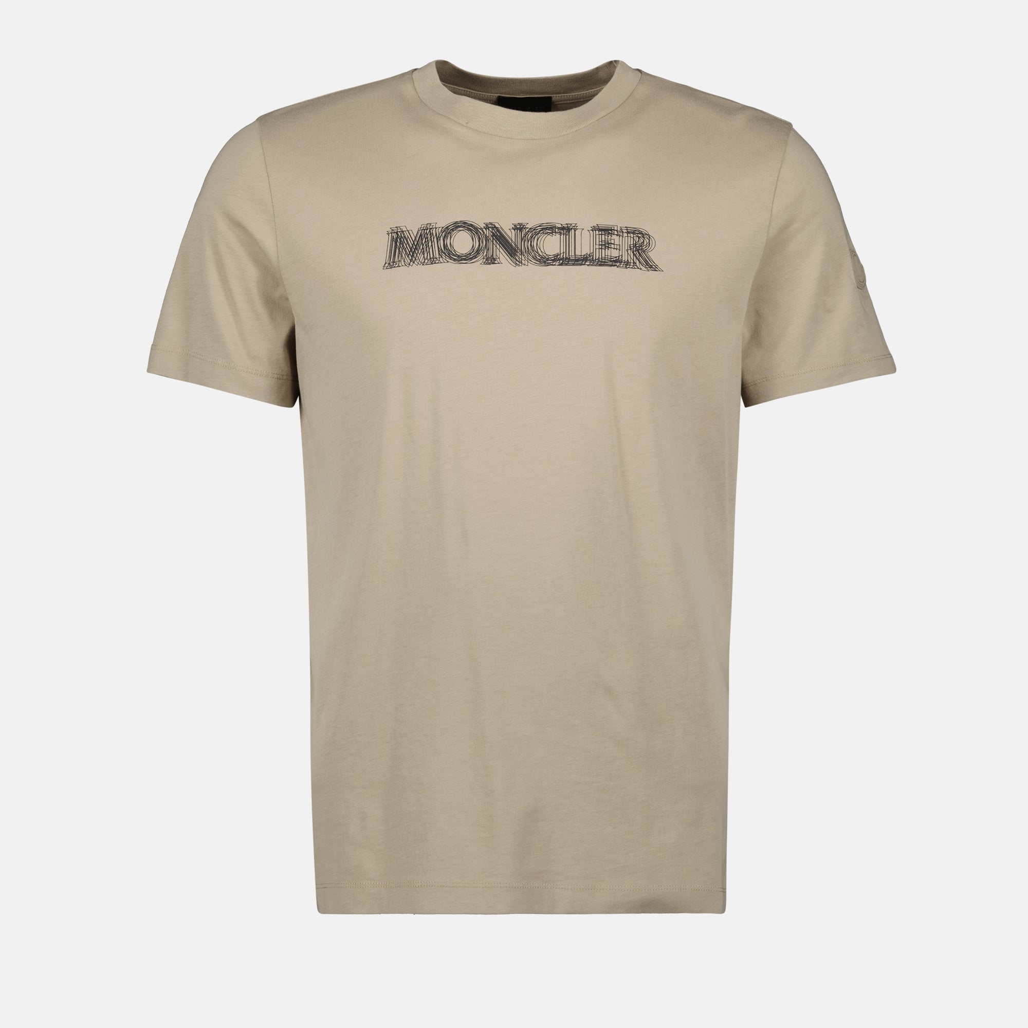 T-shirt T-shirt con logo sfocato Moncler Beige Homme