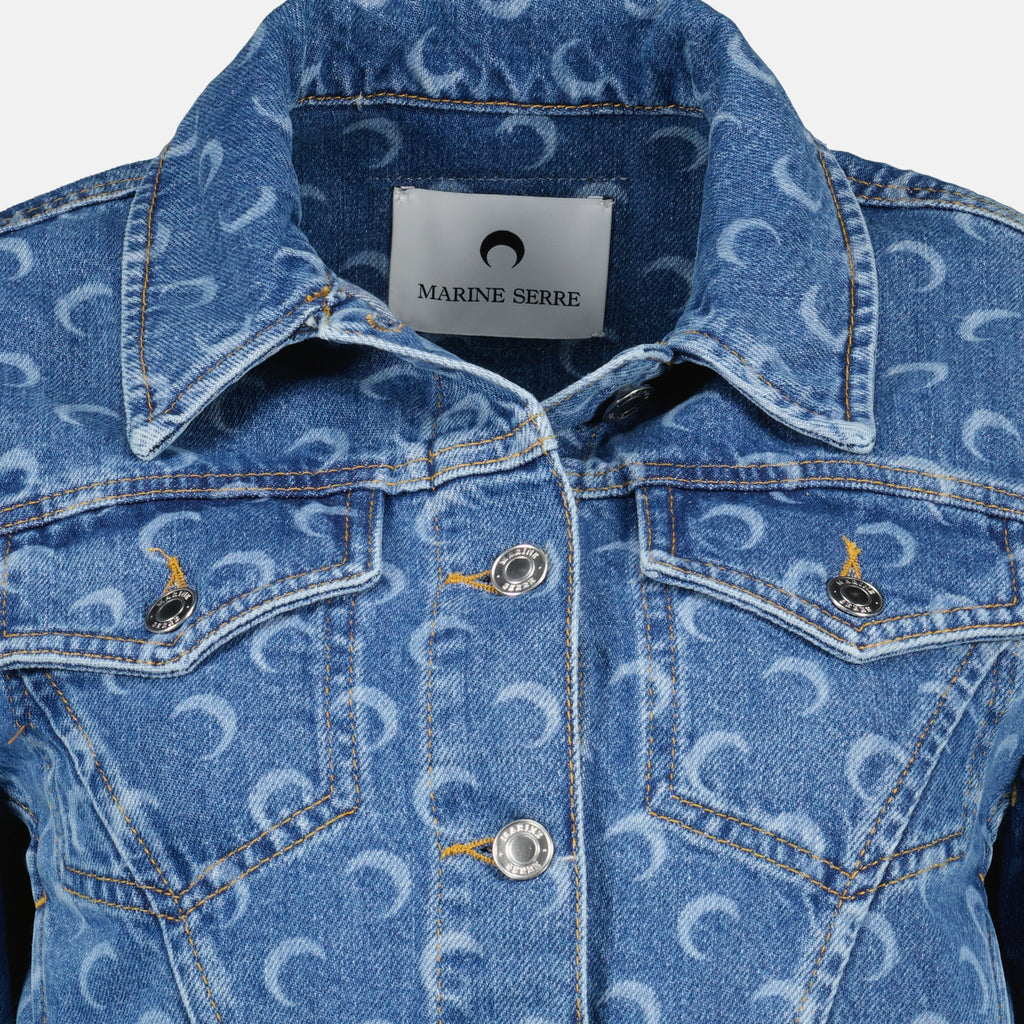 Image de l'article Veste en jean Moon de la marque Marine Serre pour Femme - Saison Automne-Hiver 2025 - Vue détaillée_2