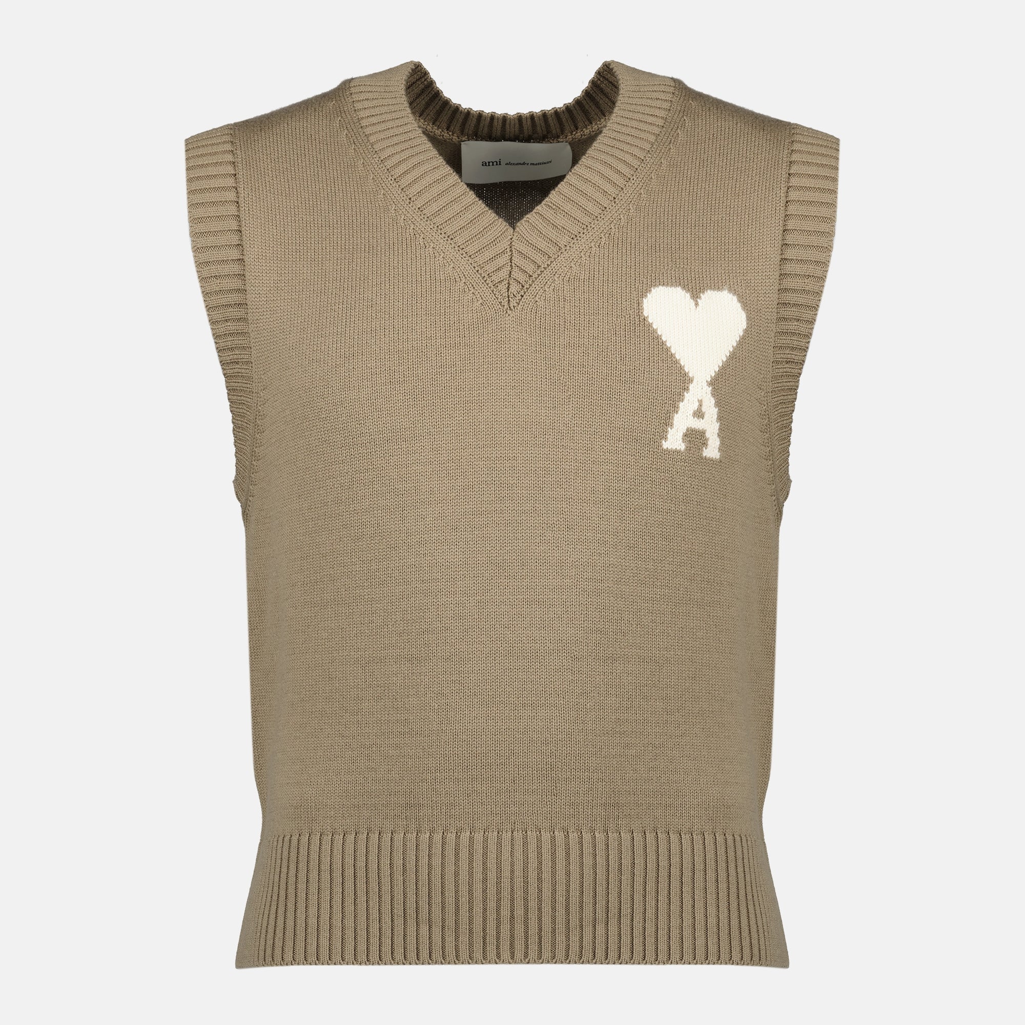 Maille Pull AMI de coeursans manches marron Ami PARIS Marron Unisexe