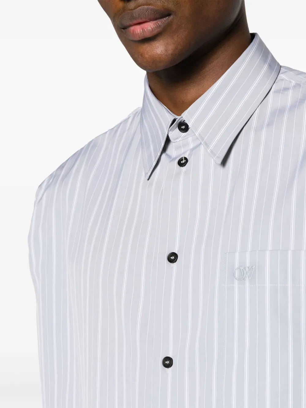 Chemises Chemise OW rayée Off-White Gris Homme