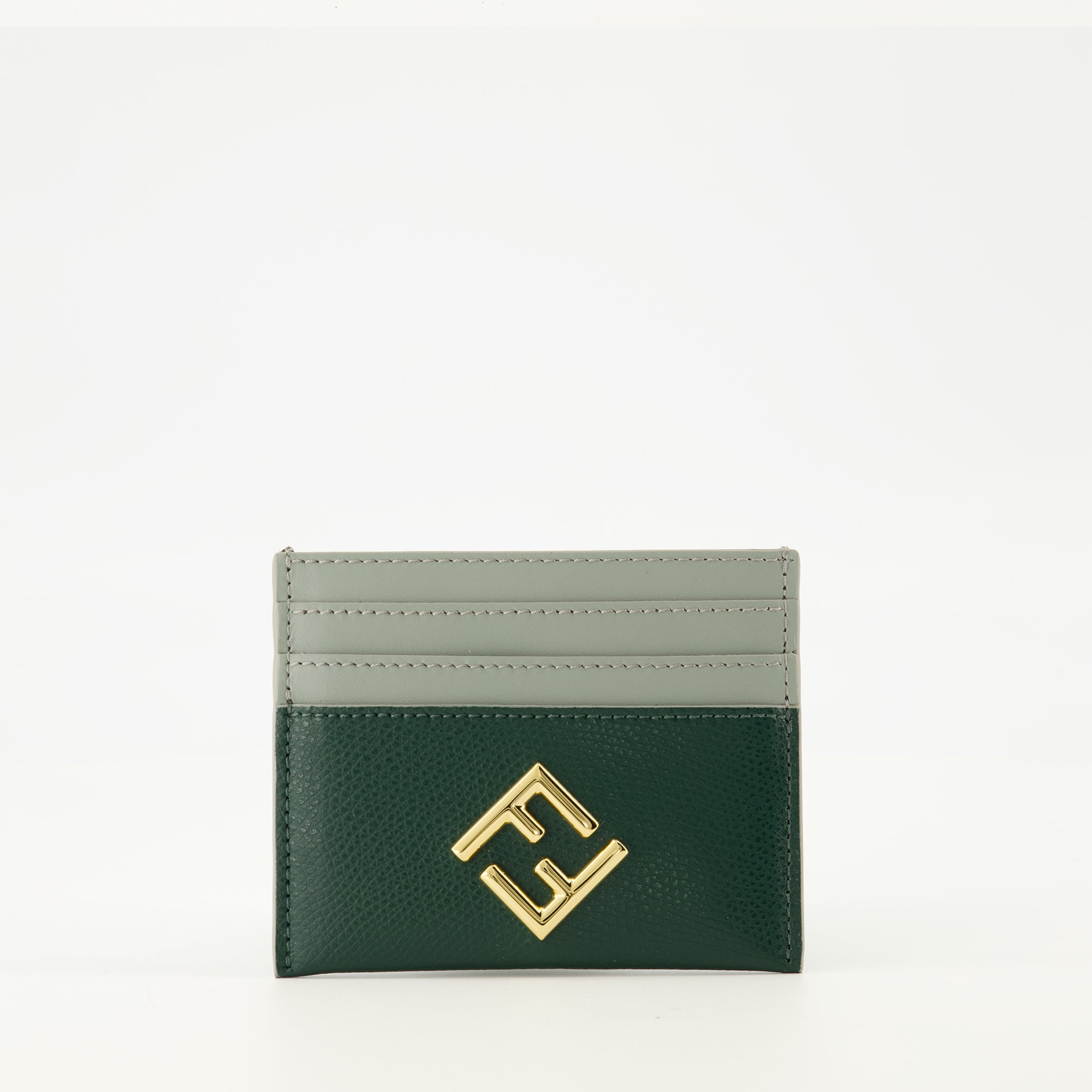 Image de l'article Porte-cartes Ff Diamonds vert de la marque Fendi pour Femme - Saison Automne-Hiver 2025 - Vue de Face