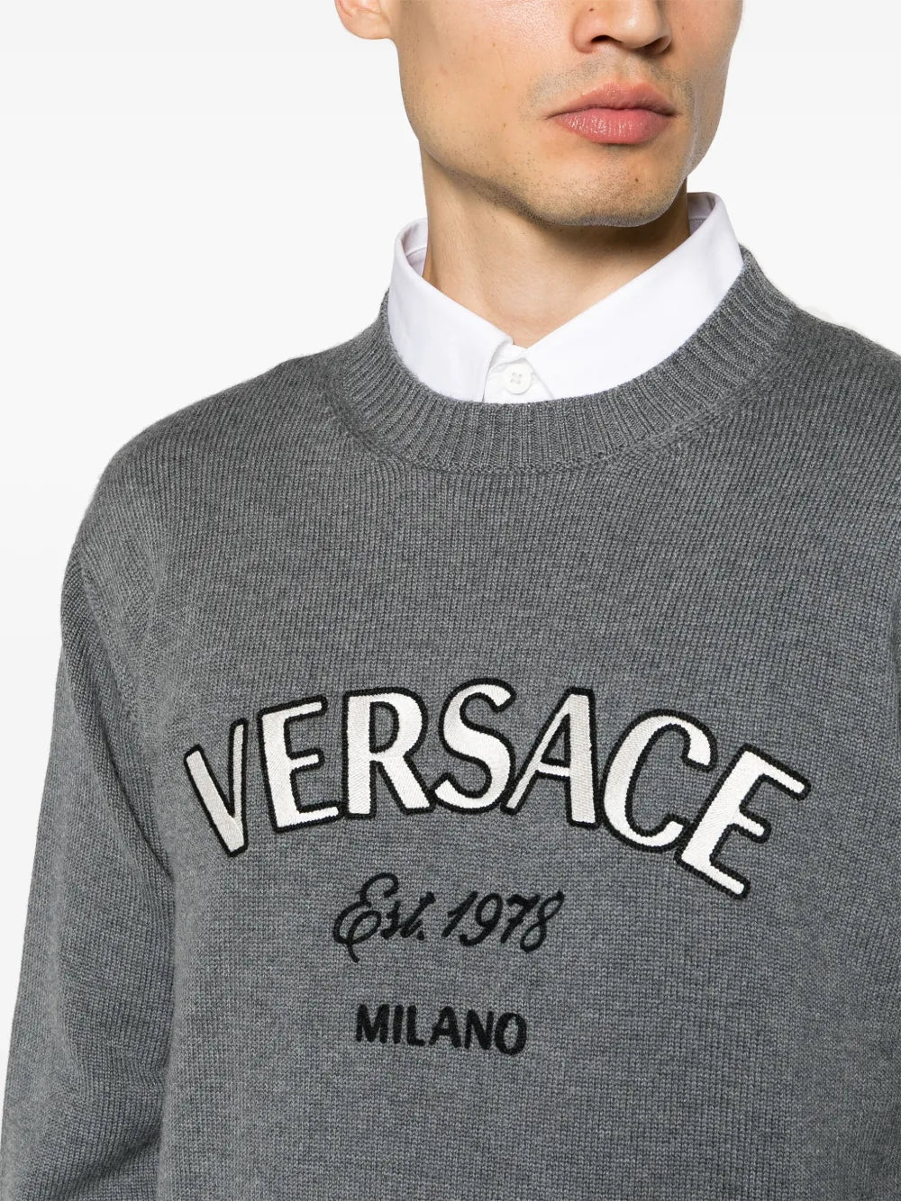 Maglieria Maglione Versace Milano Versace Grigio Homme