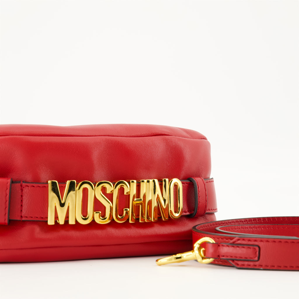 ハンドバッグ・ショルダーバッグ ハンドルミー レザー バッグ Moschino 赤 Femme