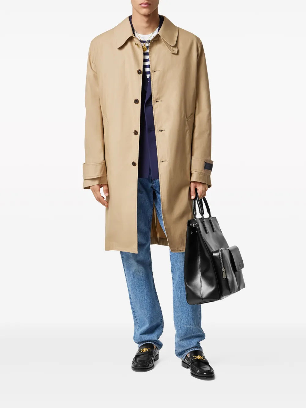Cappotti Cappotto con Pannello Barocco Versace Beige Homme