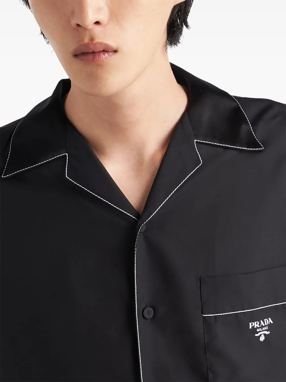 Chemises Chemise en soie Prada Noir Homme