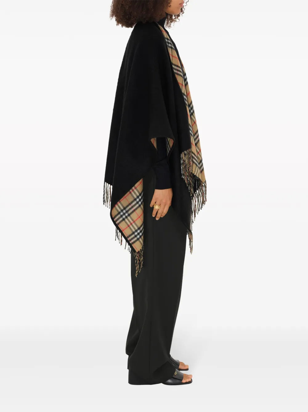Vestes Poncho en laine noire Burberry Noir Unisexe