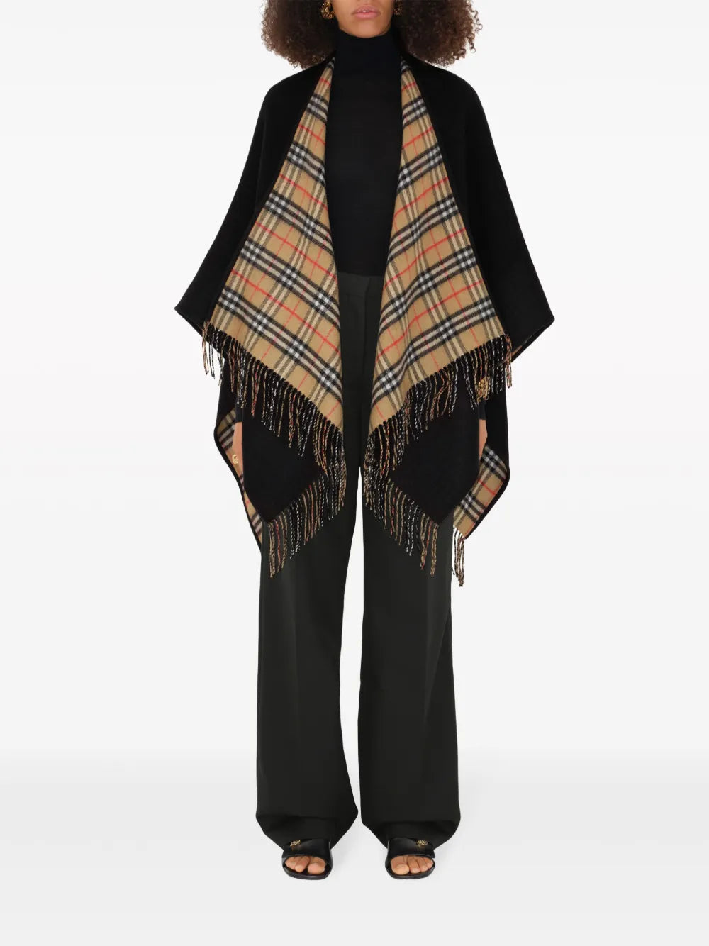 Vestes Poncho en laine noire Burberry Noir Unisexe