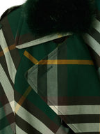 Manteaux Trench-coat à carreaux Burberry Vert Femme
