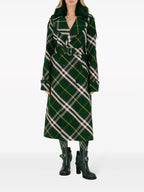 Manteaux Trench-coat à carreaux Burberry Vert Femme