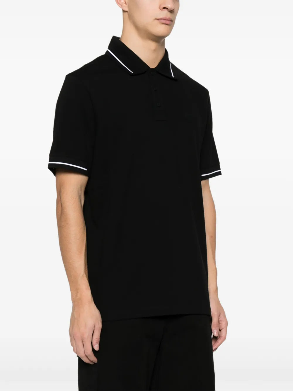 Polos Polo à logo et liseré Moncler Noir Homme
