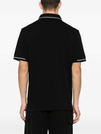 Polos Polo com Logo e Acabamento Moncler Preto Homme