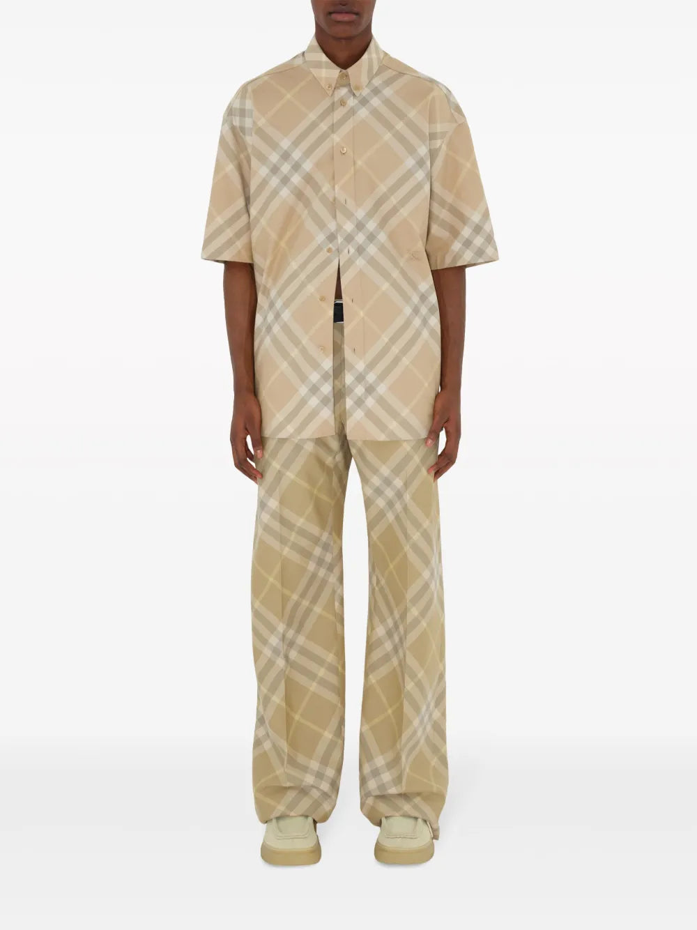 Camisas Camisa Xadrez Burberry Bege Homme