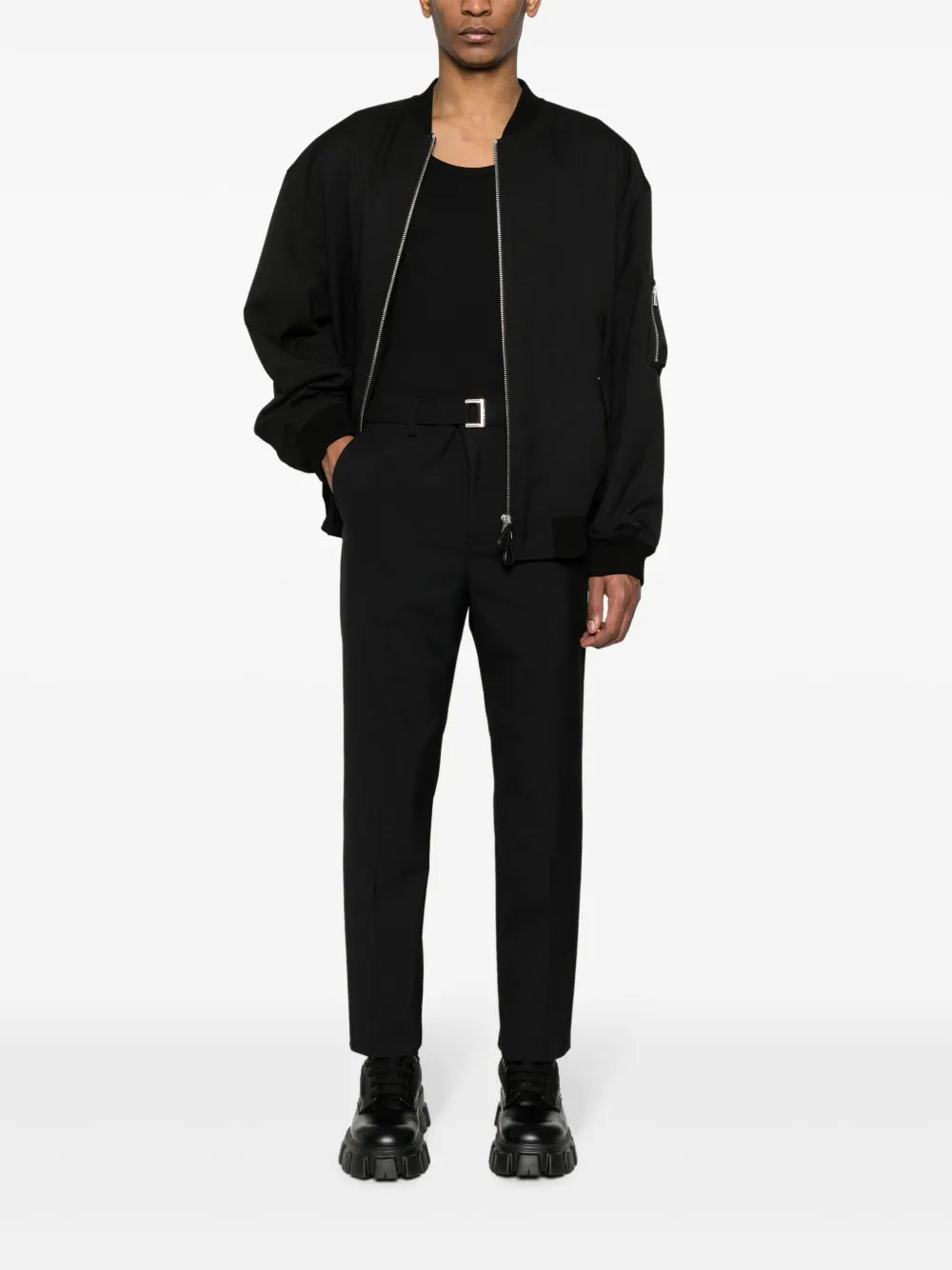 Pants Belted Trousers Sacai Black Man