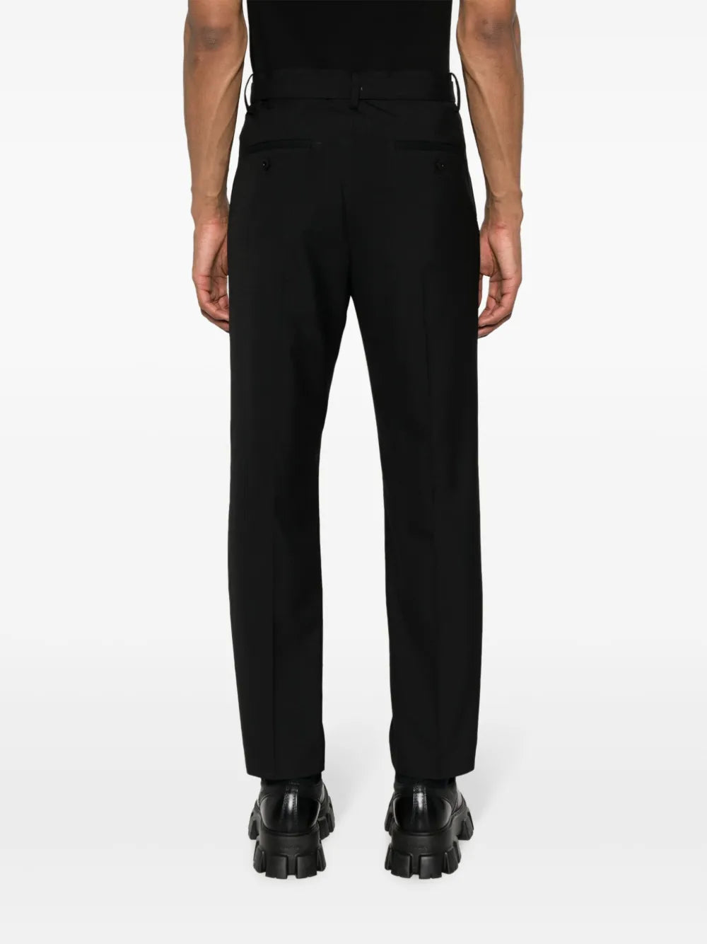 Pants Belted Trousers Sacai Black Man