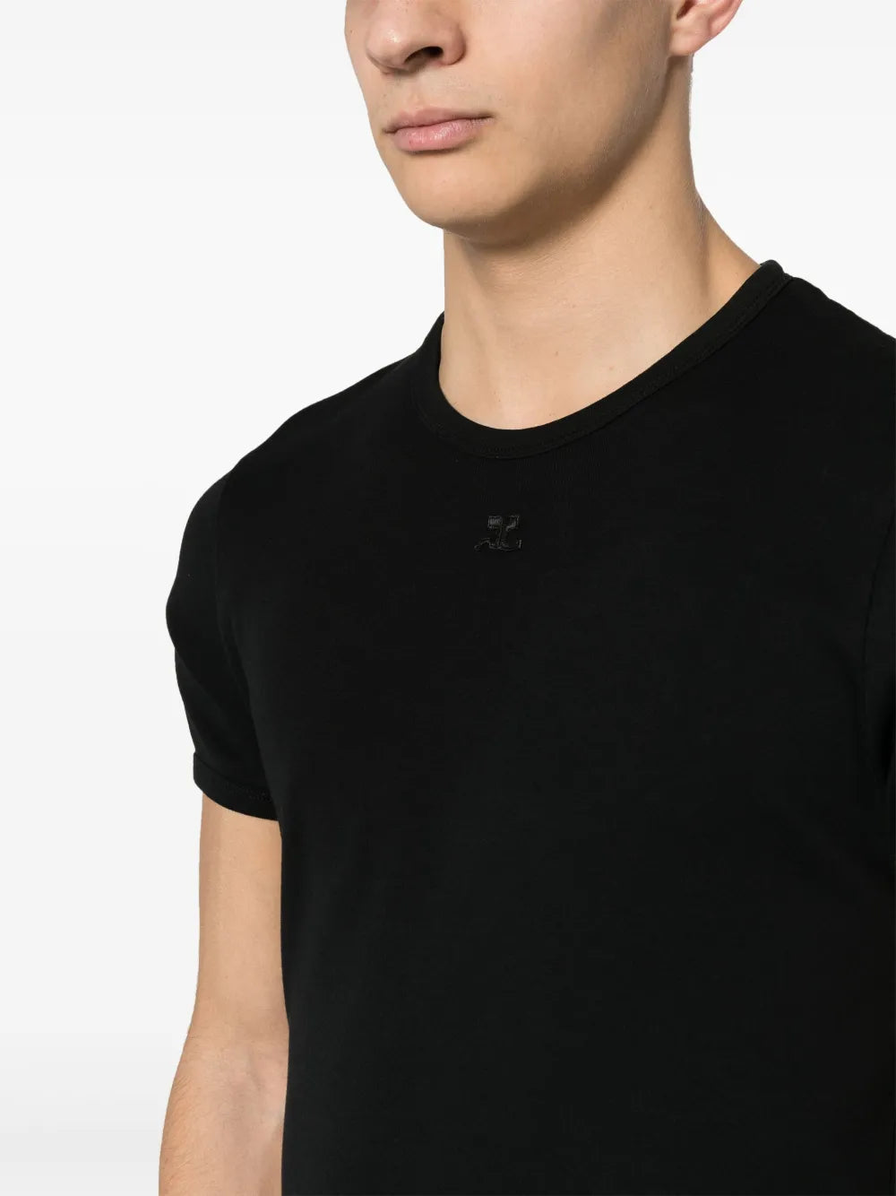 Camisetas T-shirt contraste Réédition Courrèges Preto Homme