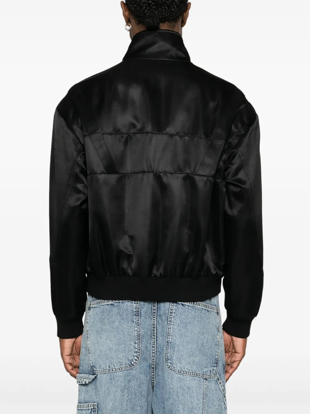 Chaquetas Bomber Teddy de Satén Saint Laurent Negro Homme