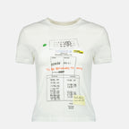 Bild des Artikels Weißes bedrucktes T-Shirt der Marke Mm6 für Frauen - Frühjahr-Sommer 2026 - Vorderansicht