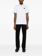 Polos Polo com Logo e Piping Moncler Branco Homme