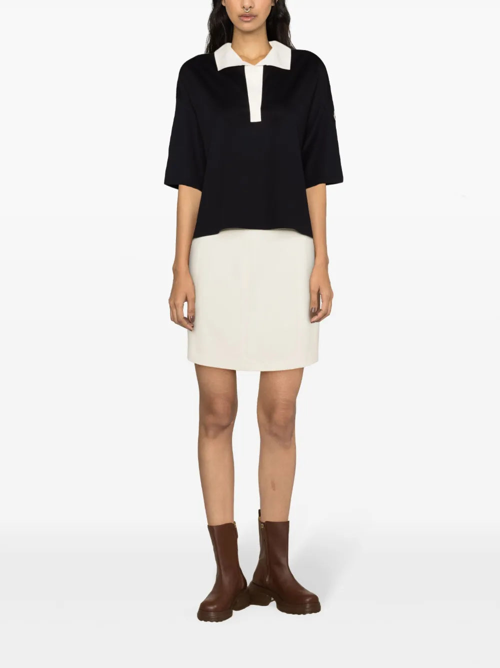 Poloshirts Lässiges Polo Moncler Dunkelblau Femme