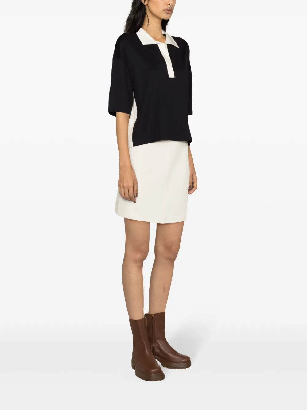 Poloshirts Lässiges Polo Moncler Dunkelblau Femme