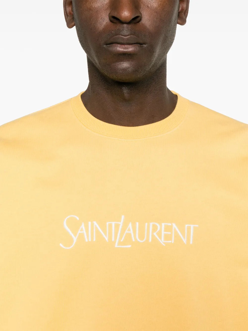 Sweatshirts Embroidered Logo Sweatshirt Saint Laurent Yellow Homme