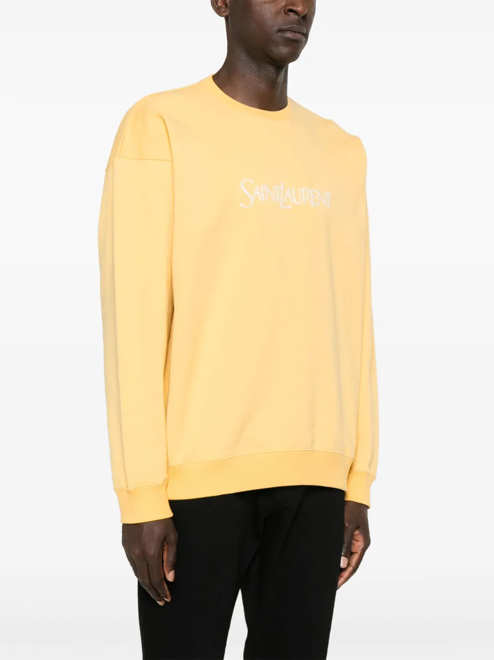 Sweatshirts Embroidered Logo Sweatshirt Saint Laurent Yellow Homme