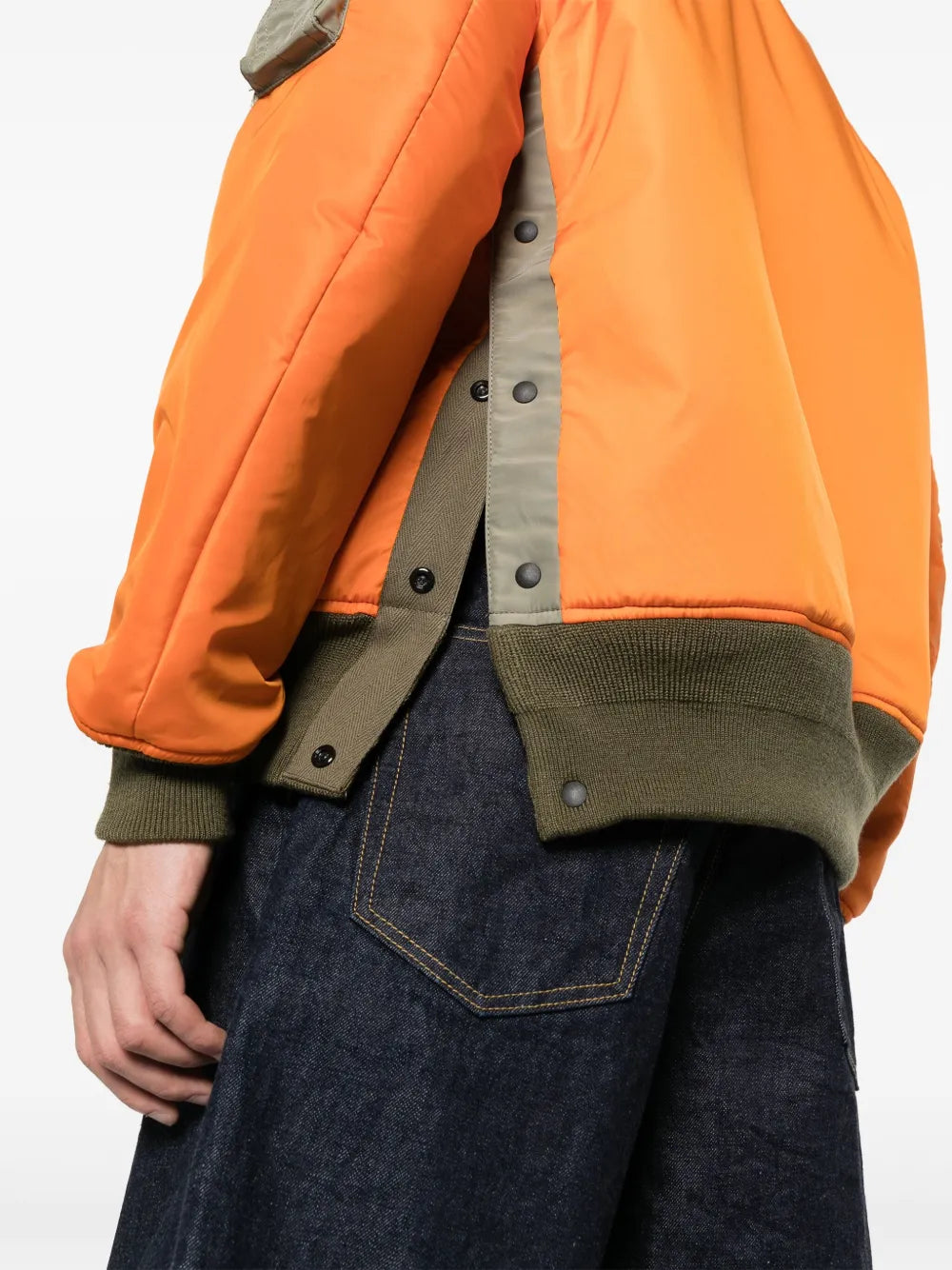 Vestes Bomber réversible en nylon Sacai Orange Homme