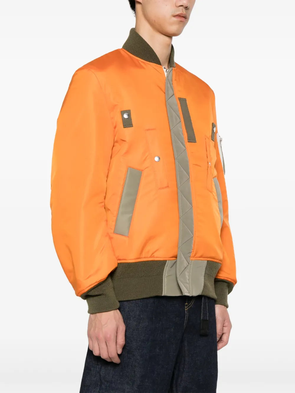 Vestes Bomber réversible en nylon Sacai Orange Homme