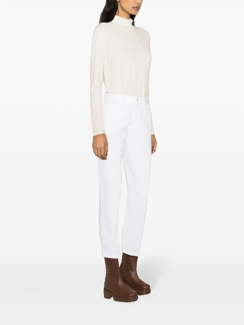 Pantalones Mom Jeans Moncler Blanco Femme
