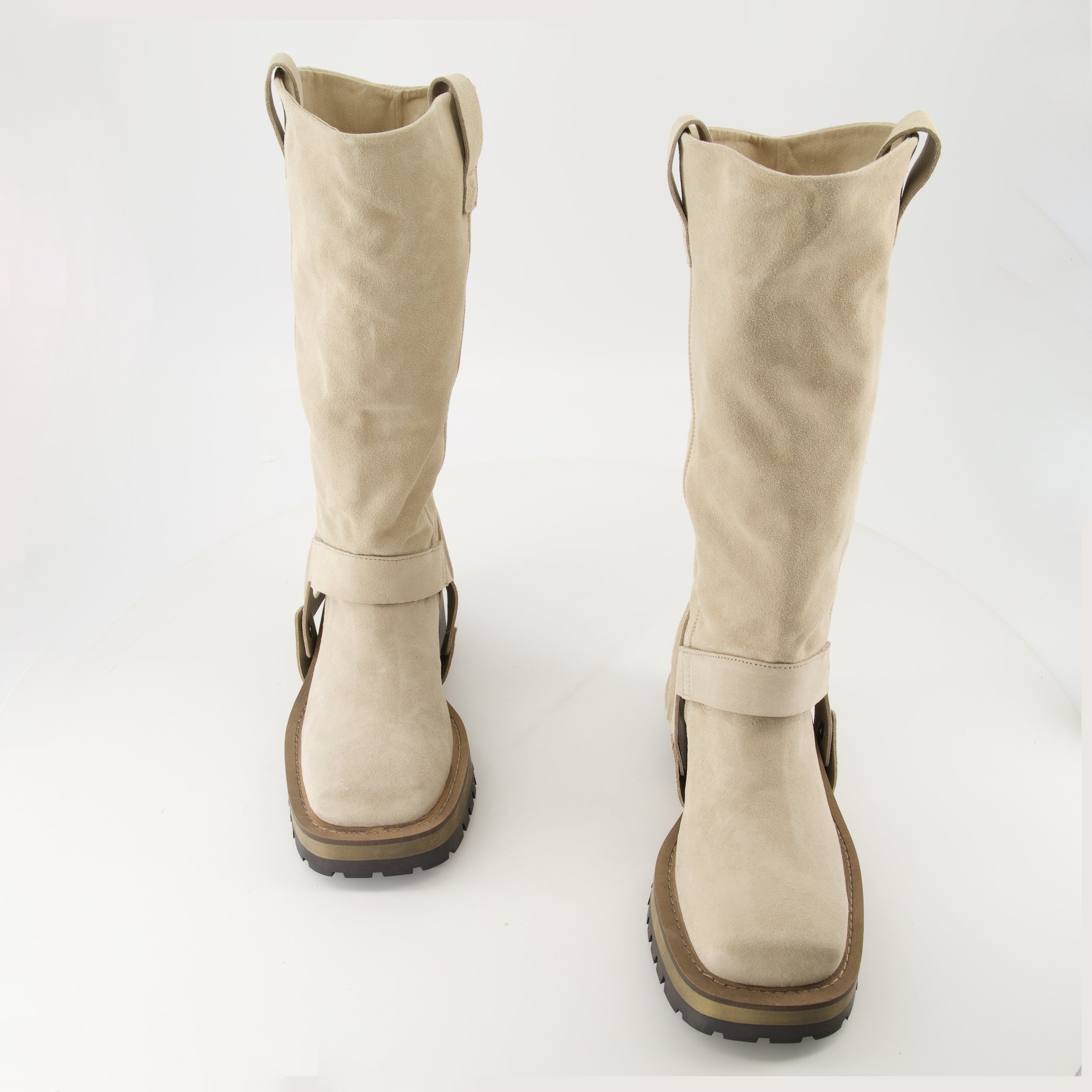 Boots Suede Western Boots Diesel Beige Femme