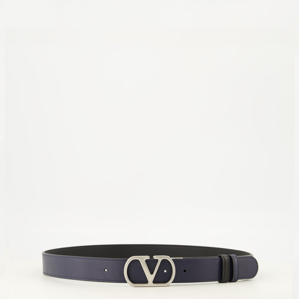 Ceintures Ceinture VLogo réversible bleu marine Valentino Garavani Bleu foncé Homme