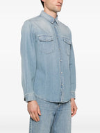 Shirts Faded Denim Shirt Saint Laurent Blue Man