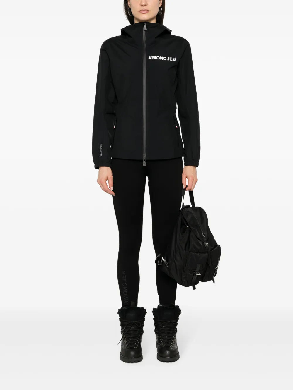 Pantaloni Leggings in Nylon Moncler Grenoble Nero Femme