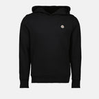 Sweatshirts Sweat à capuche logo Moncler Noir Homme