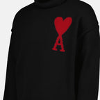 Maille Col roulé AMI de coeur Ami PARIS Noir Unisexe