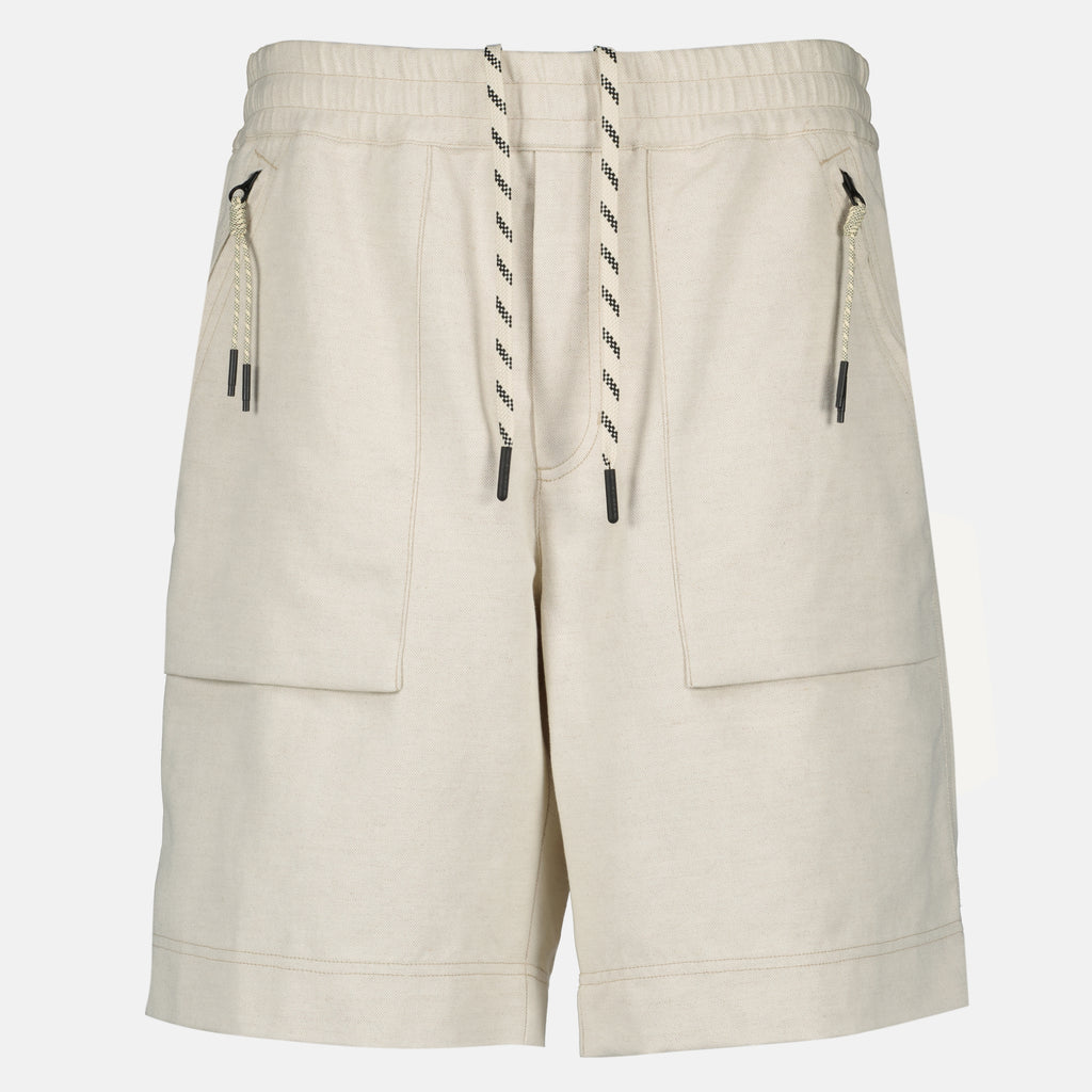 Shorts Short en coton et lin beige Moncler Grenoble Beige Homme
