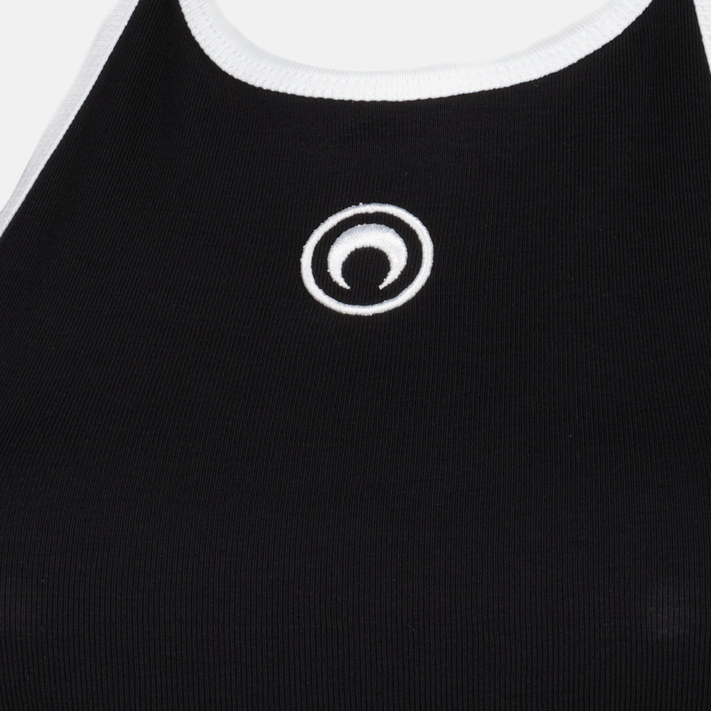 Tops Top Halter Nero in Jersey Marine Serre Noir Femme