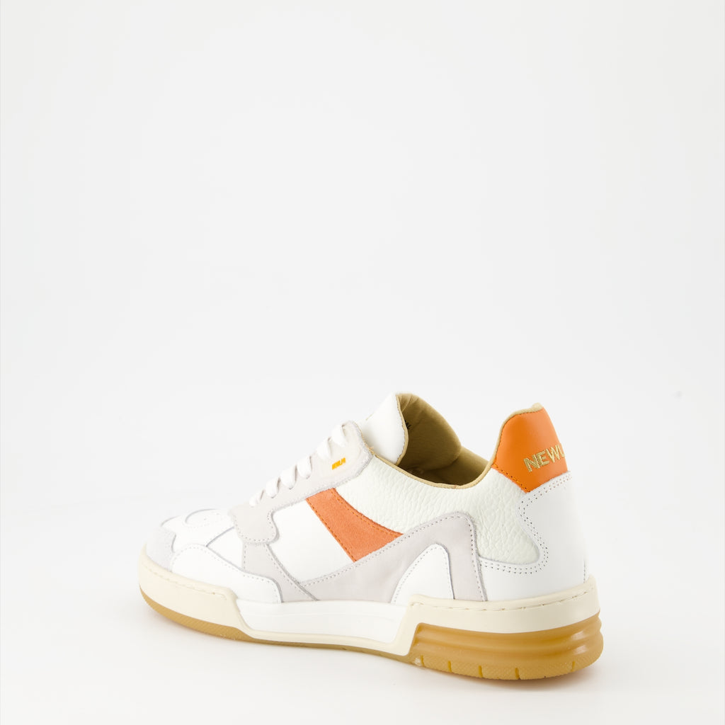 Sneaker Baskets en cuir et nubuck New Lab Orange Unisex