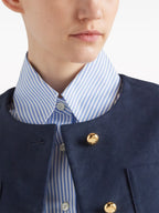 Jackets Silk and Wool Jacket Prada Dark blue Femme