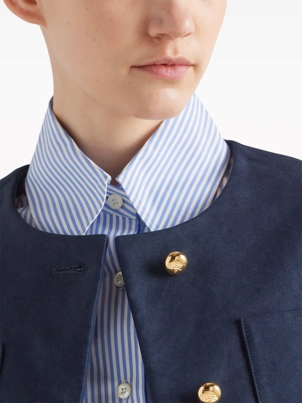 Jackets Silk and Wool Jacket Prada Dark blue Femme