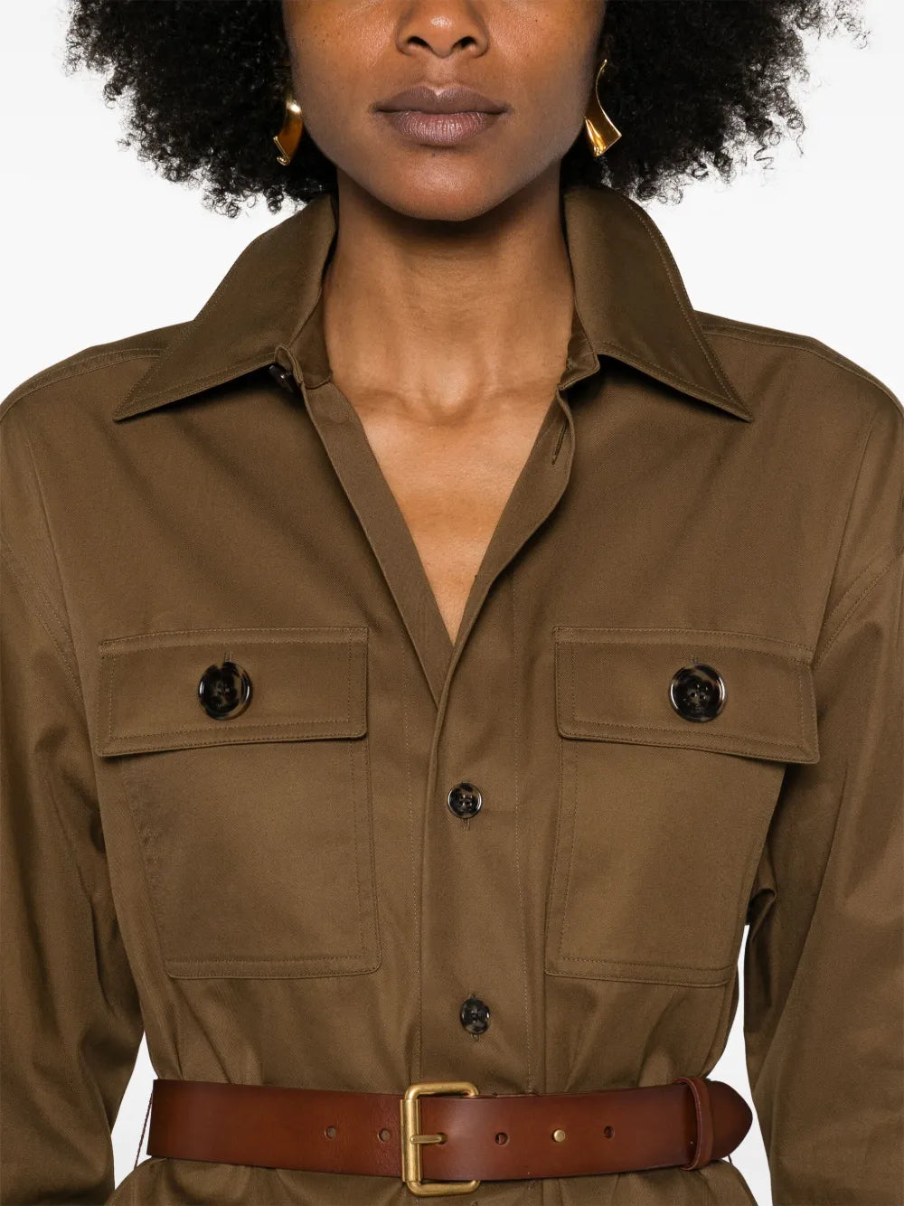 Dresses Shirt Dress Saint Laurent Brown Femme