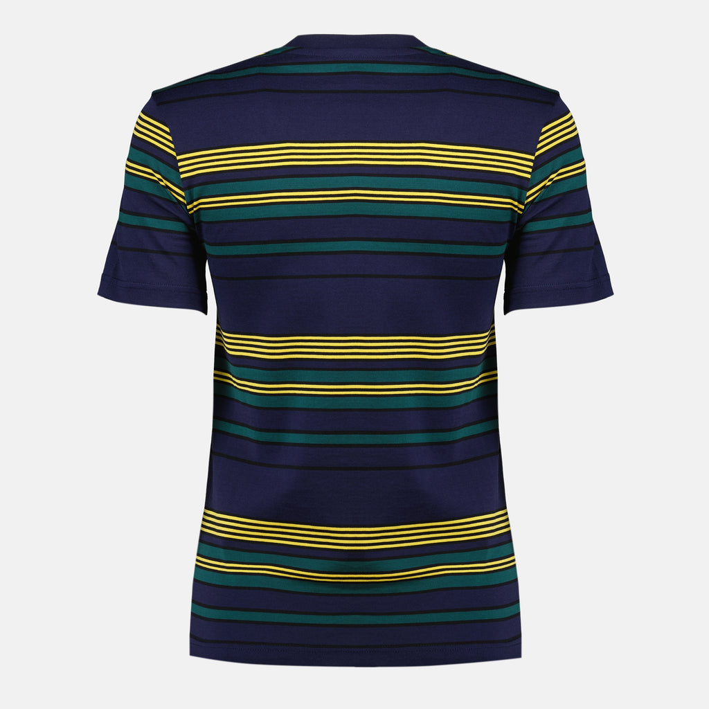 Image of the Miu Miu brand women's striped cotton T-shirt - Spring-Summer 2026 - Back view