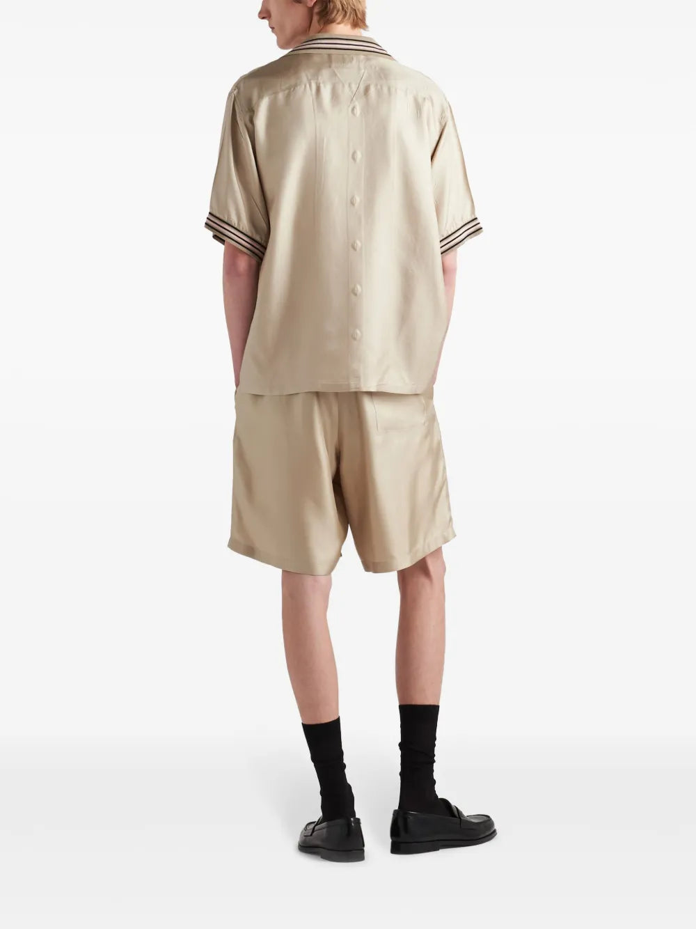 Shirts Silk Shirt Prada Beige Homme